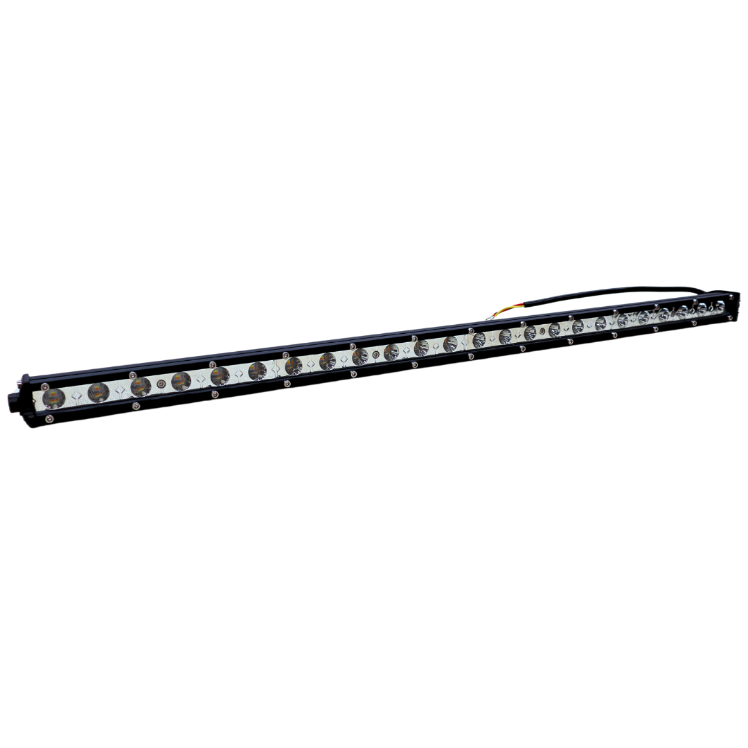 Slim LED Light Bar 72W 26inch 10-30V DC - White & Yellow Flash