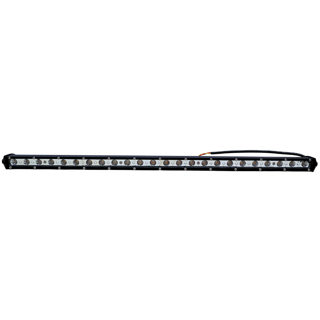 Slim LED Light Bar 72W 26inch 10-30V DC - White & Yellow Flash