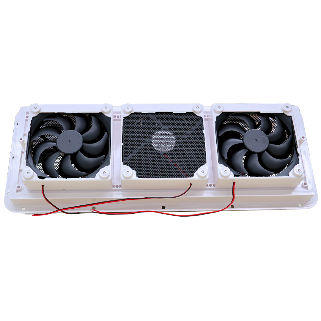 RV Sidewall Exterior Ventilation Fan 12V - Black