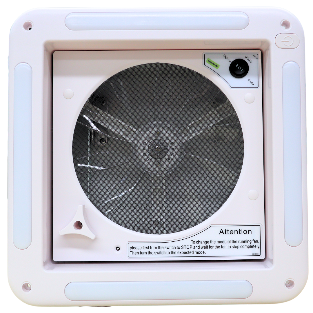 RV Roof Vent Fan 280x280mm - White