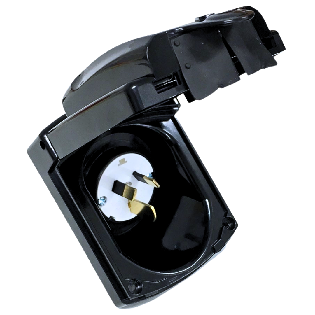 15A Clipsal Power Inlet - Black