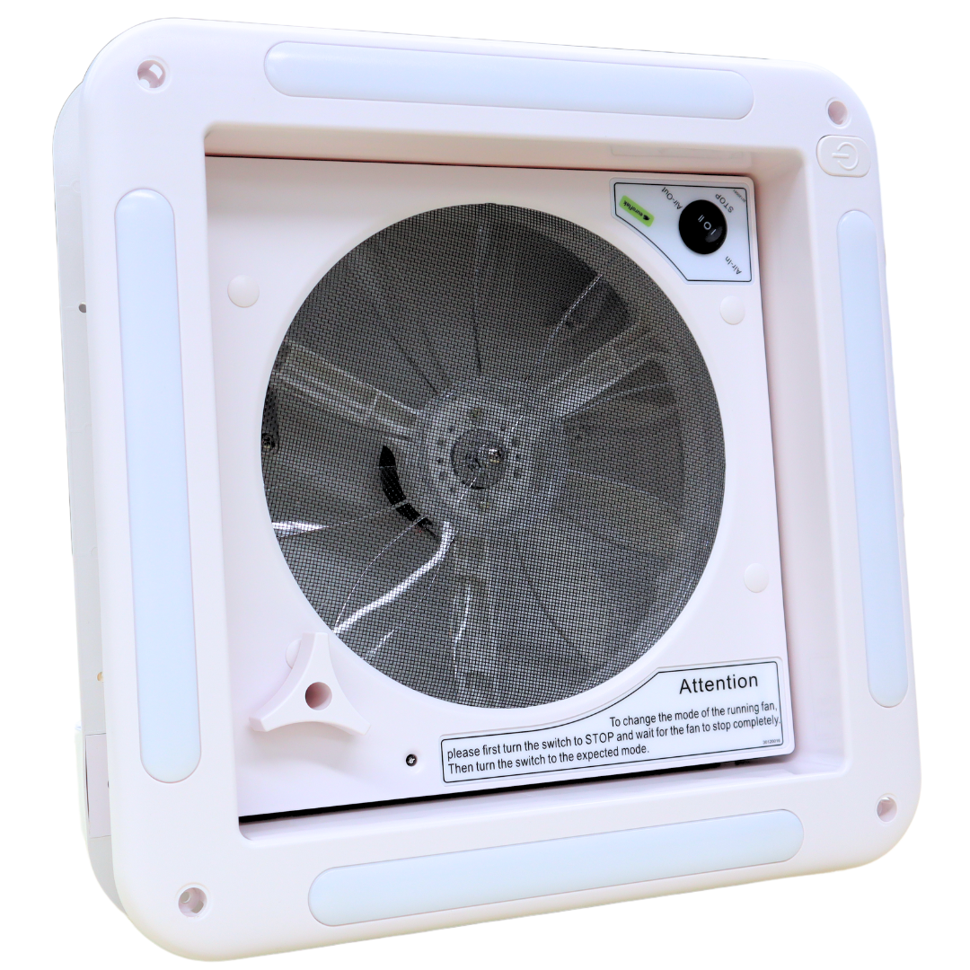RV Roof Vent Fan 280x280mm - White