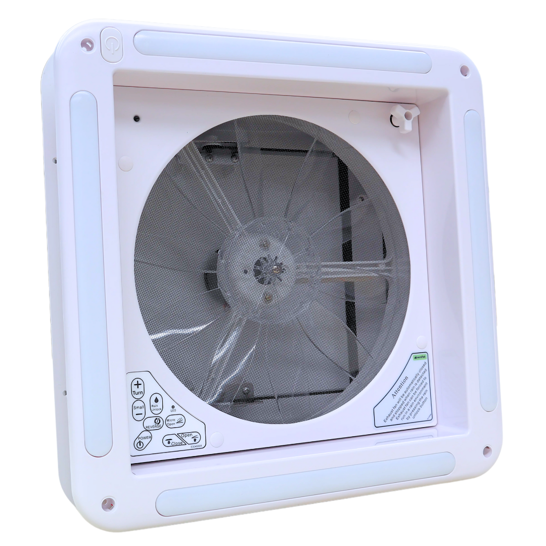 RV Roof Vent Fan 340x340mm - White