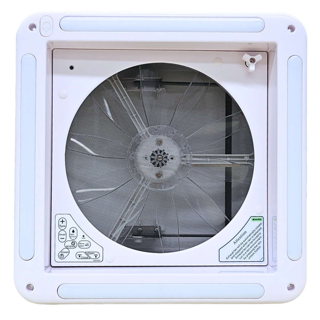 RV Roof Vent Fan 340x340mm - White